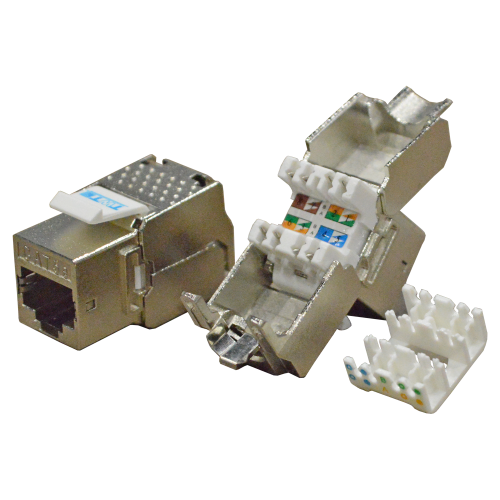 RJ45 Keystone module, category 5E, STP, 180 degrees